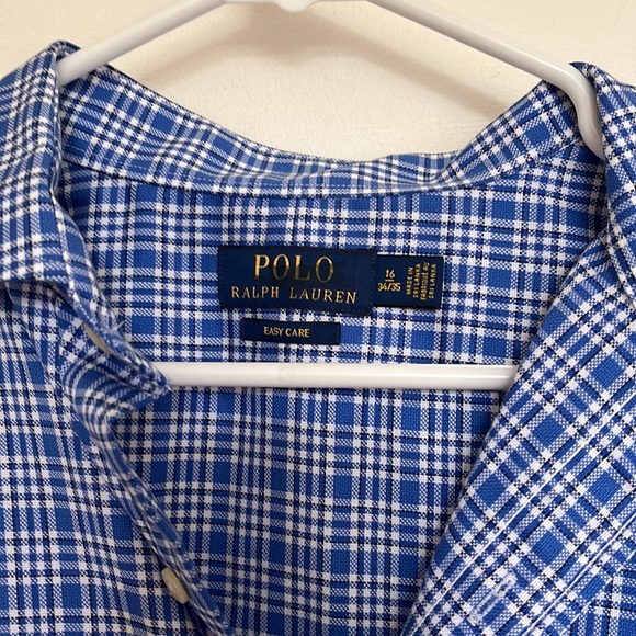 Polo Ralph Lauren Men’s Buttton Down Long Sleeve Shirt Blue Plaid - Picture 4 of 6